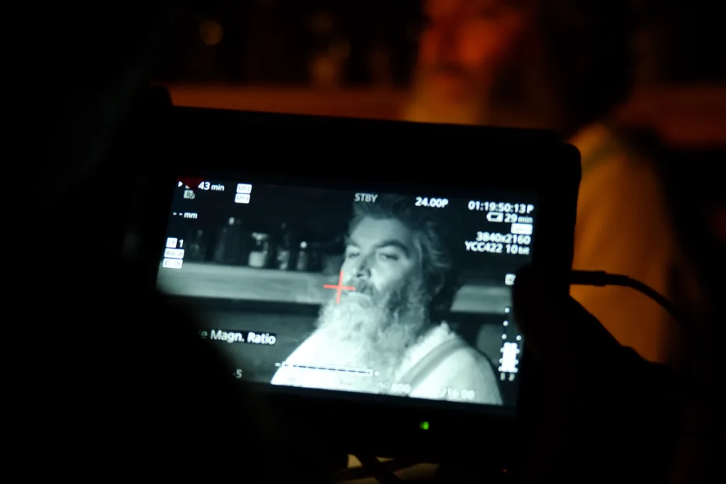 Pollen Productions camera monitor on set